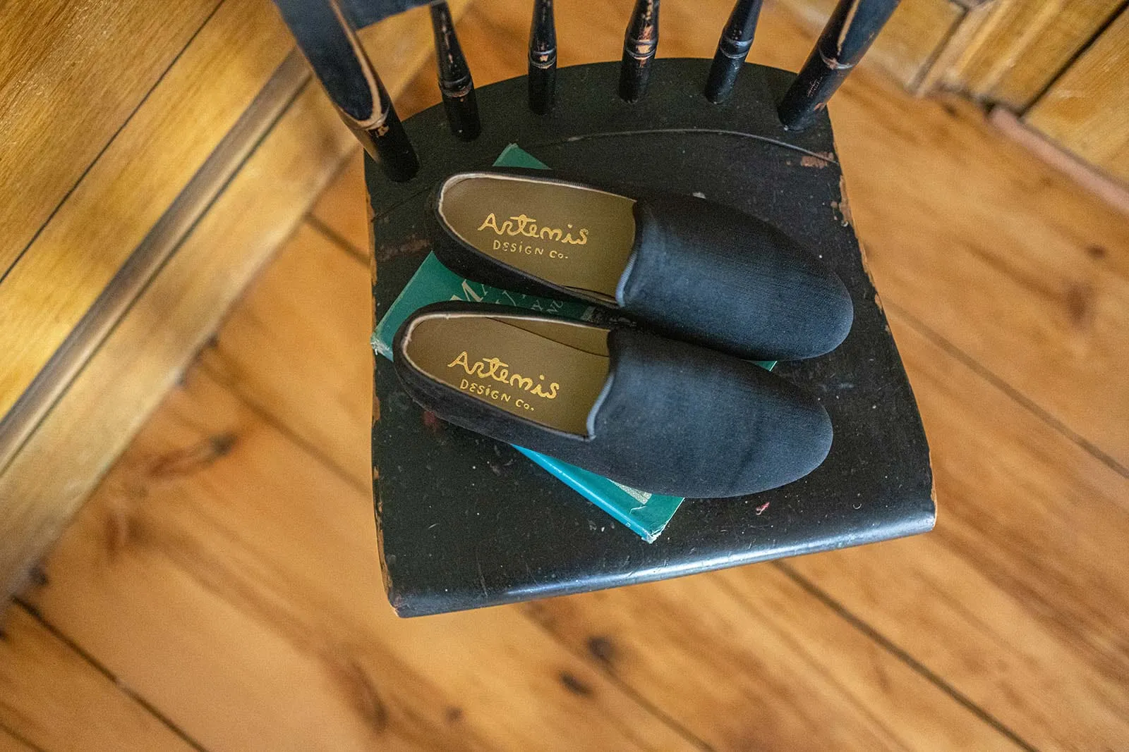 Men's Velvet Loafers, Black Tie