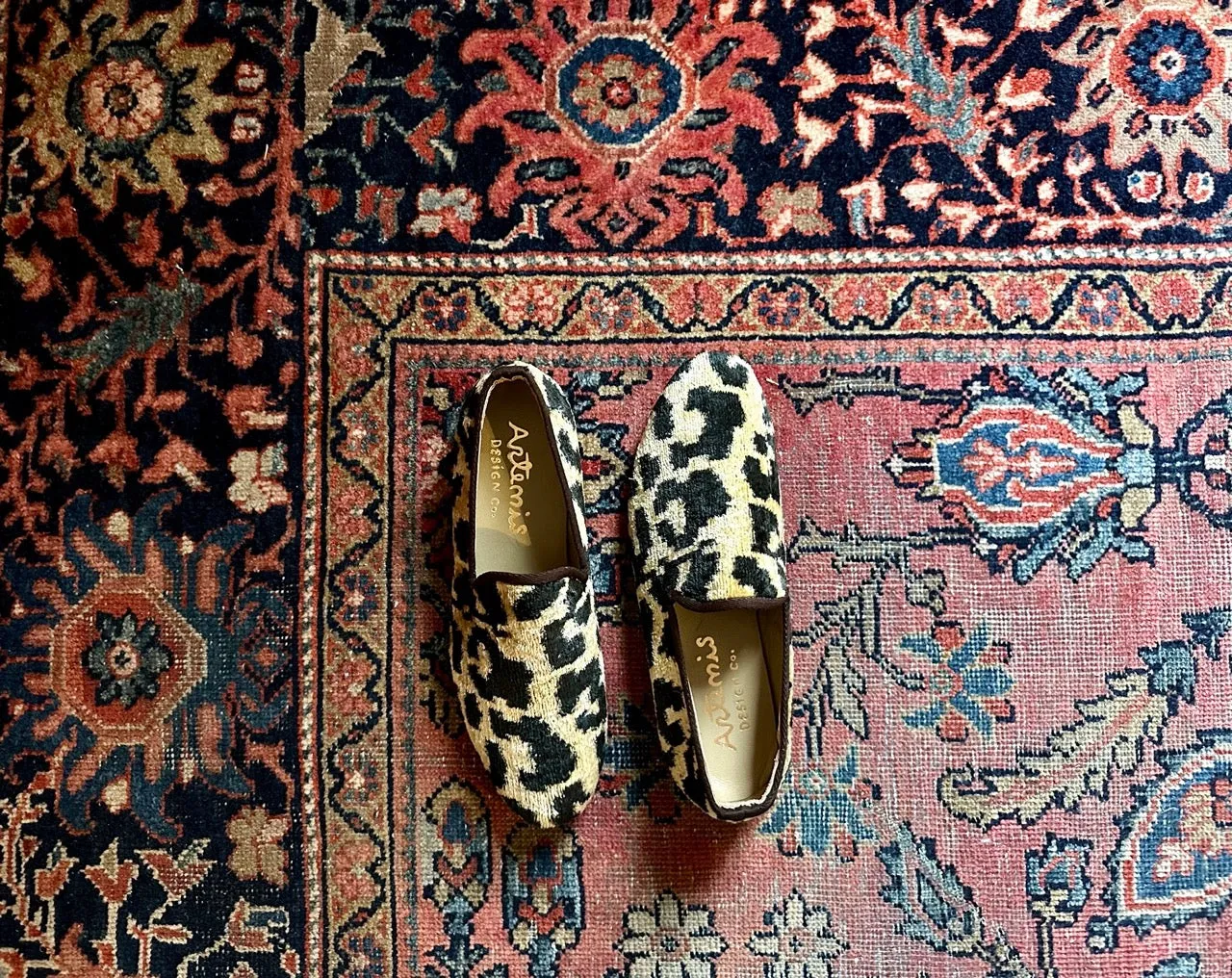 Men's Velvet Loafers, Cary Leopard