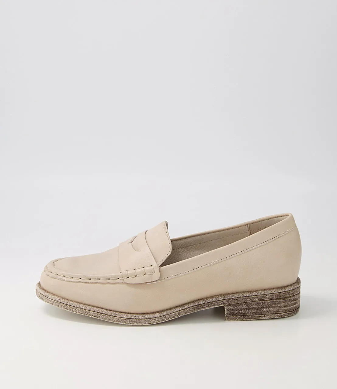 Messina Almond Leather Loafers