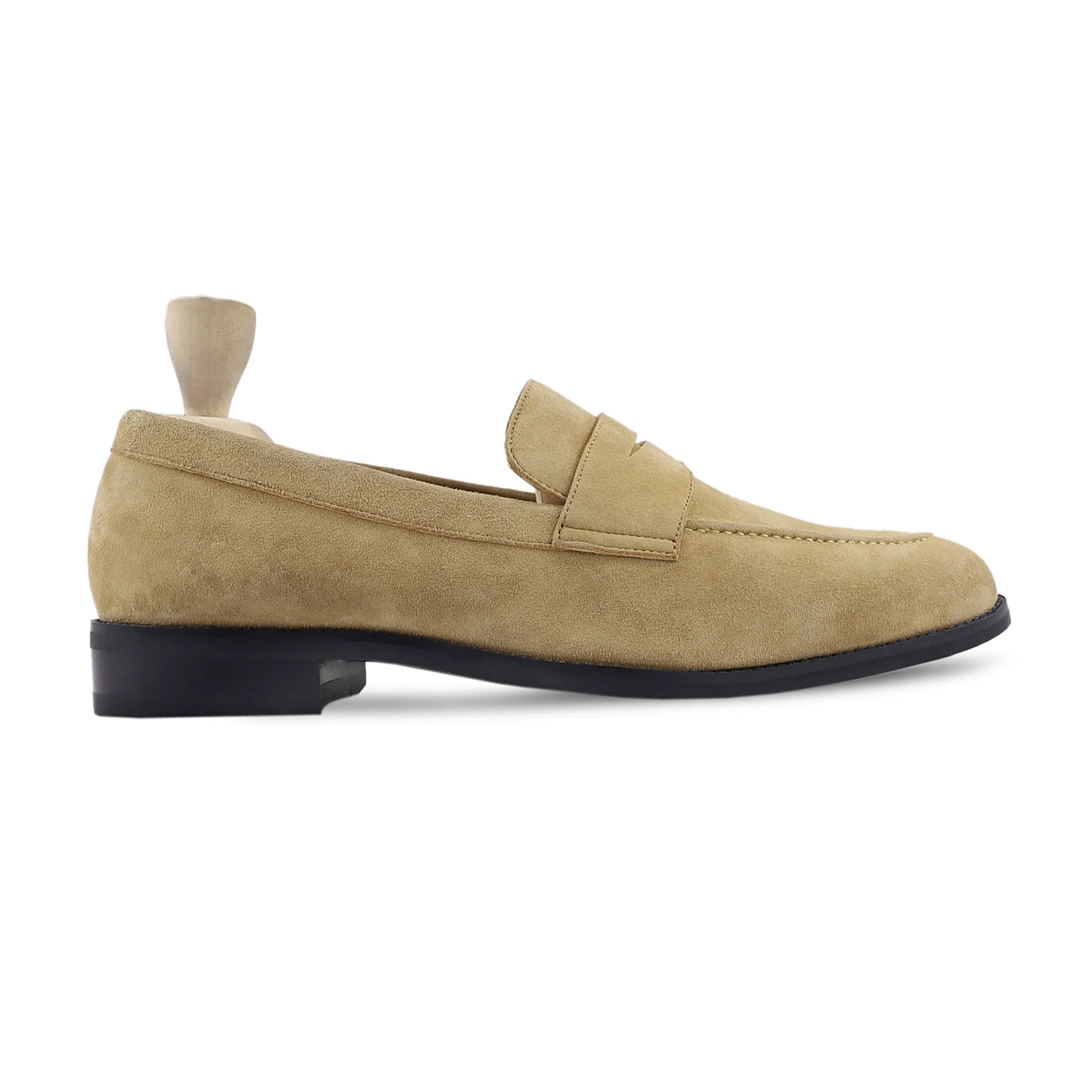 Metallo - Men's Tan Kid Suede Loafer