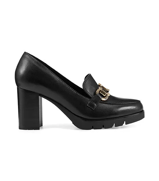 Mirror Heeled Loafers Black