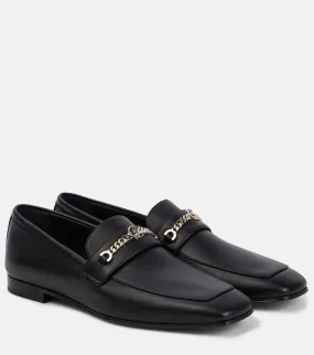 MJ moc Christian Louboutin leather loafers, black