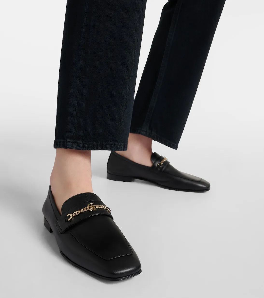 MJ moc Christian Louboutin leather loafers, black