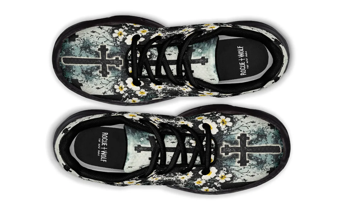 Mourning Petals Chunky Sneakers - Light Breathable and Comfortable Sports Shoes with Platform Soles