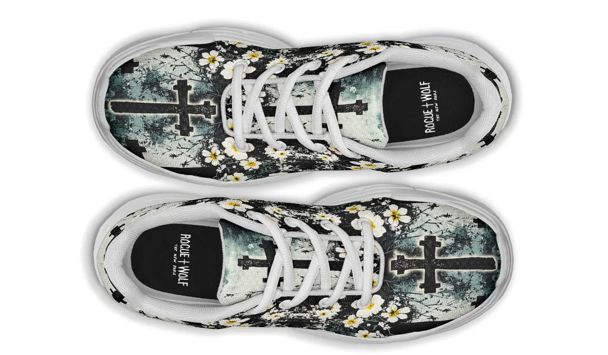 Mourning Petals Chunky Sneakers - Light Breathable and Comfortable Sports Shoes with Platform Soles