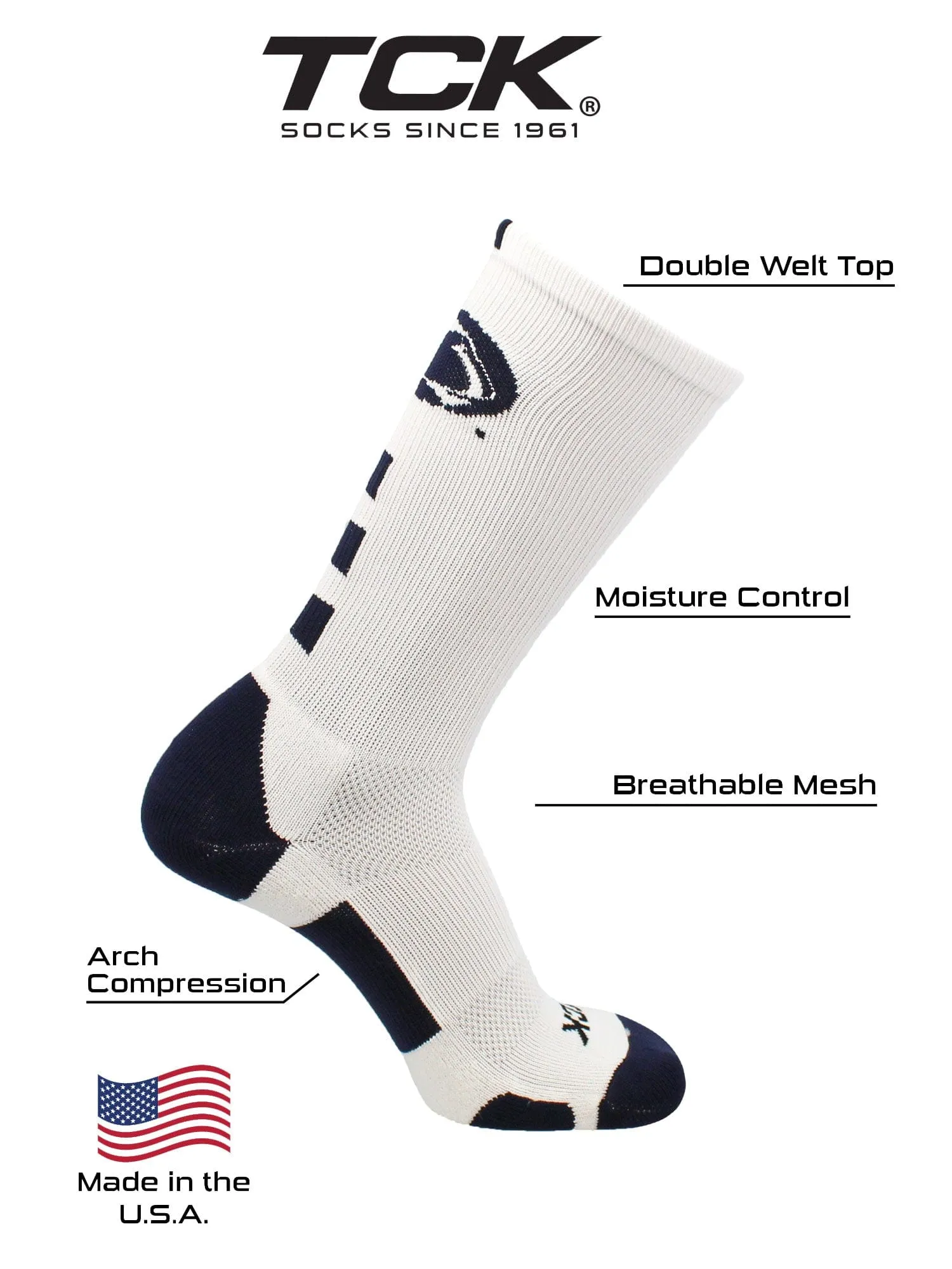 Penn State Nittany Lions Socks Baseline Crew