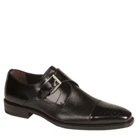 Phoenix By Mezlan Men's Black Shoe Cap Toe Monk Strap Leather