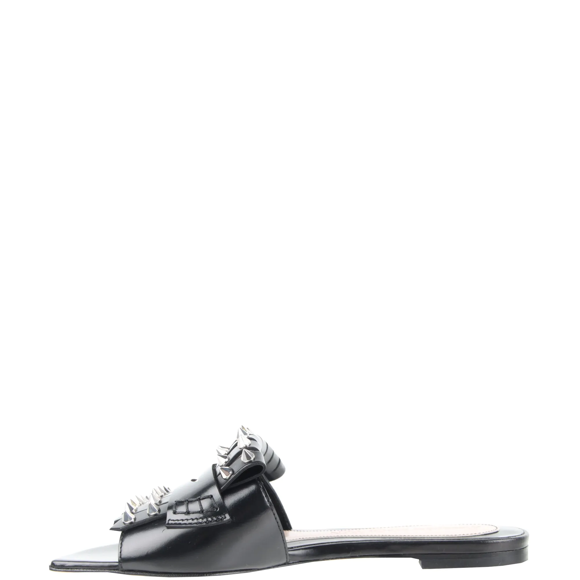 Punk Loafer Slide, Black/Silver