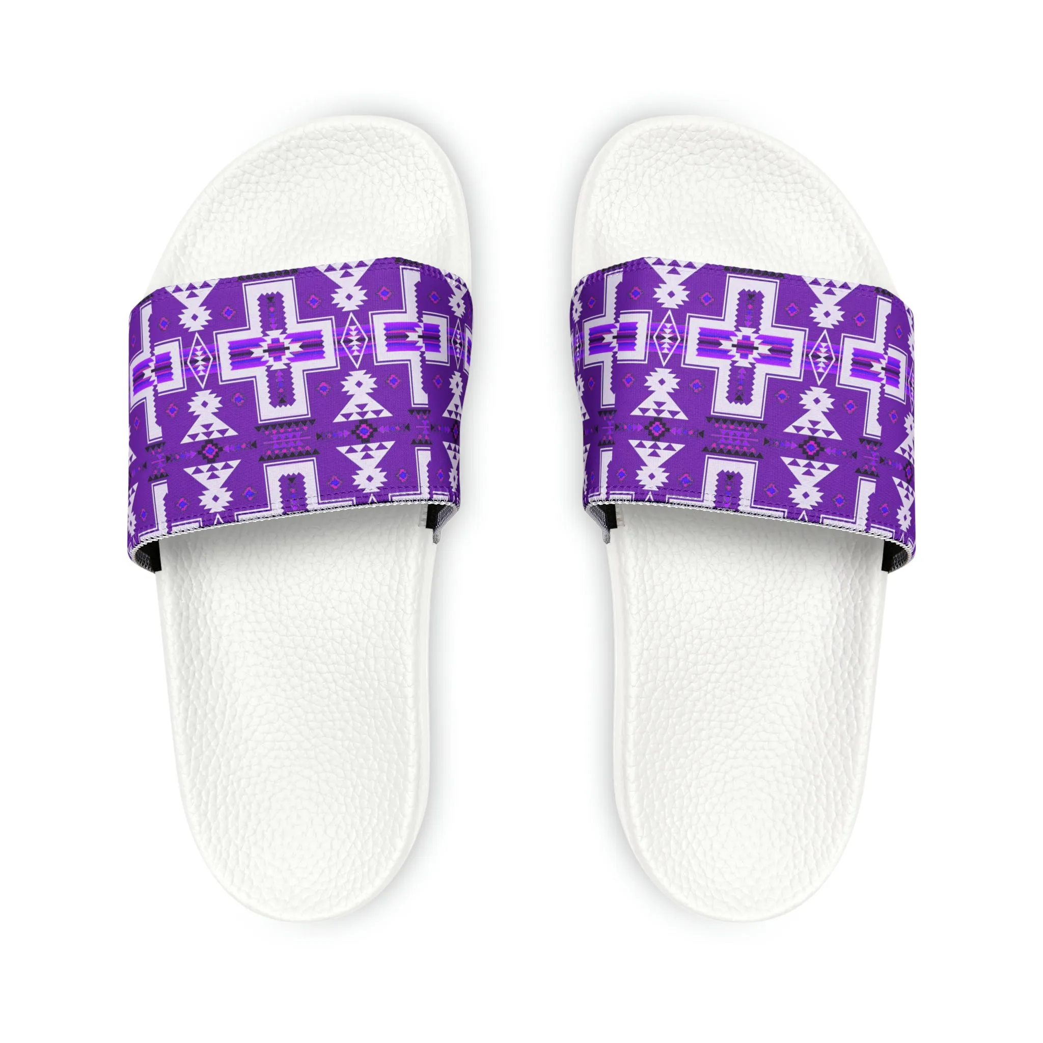 Purple native print Women's PU Slide Sandals