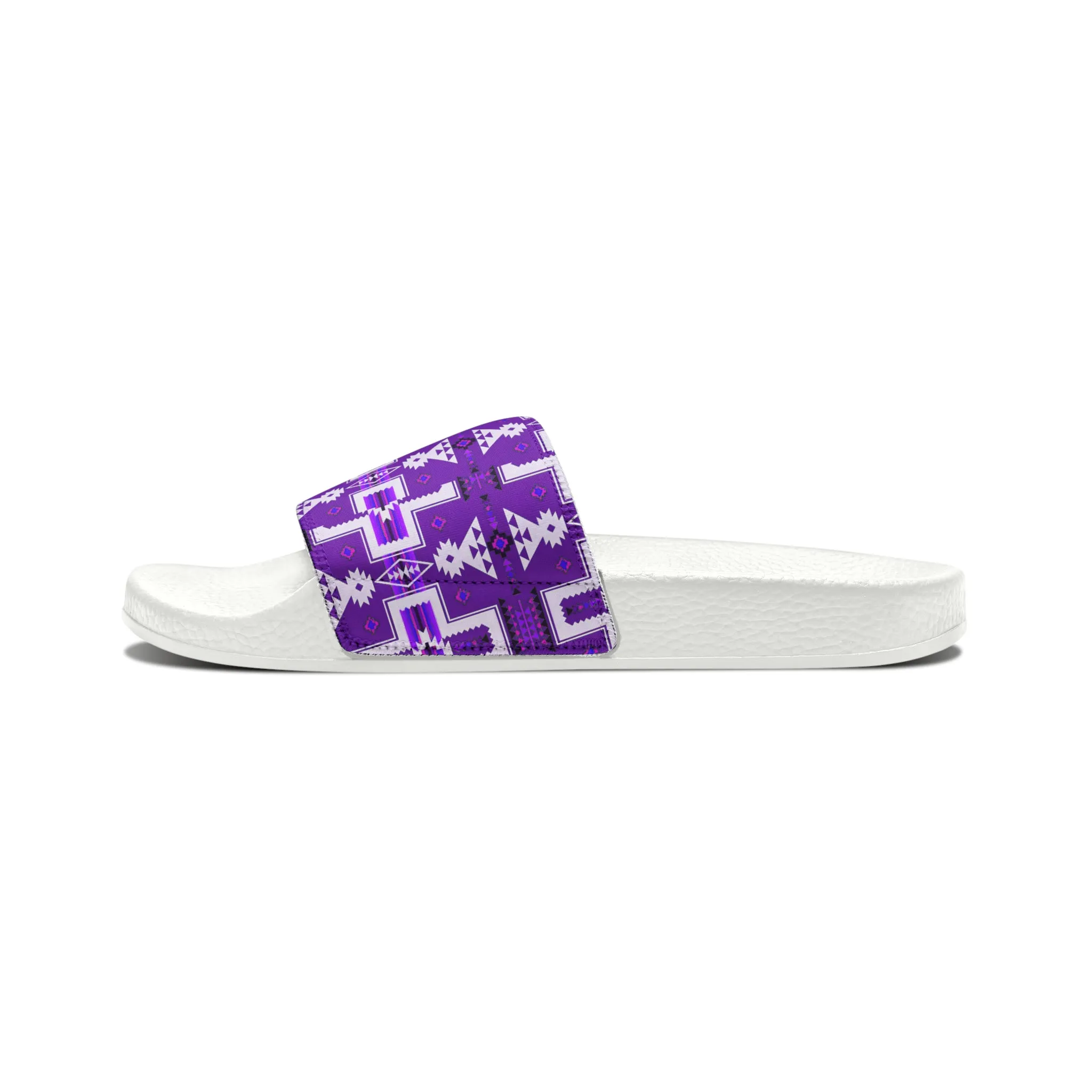 Purple native print Women's PU Slide Sandals