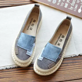 Retro Patchwork Loafers