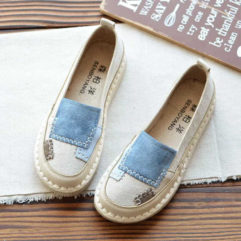 Retro Patchwork Loafers