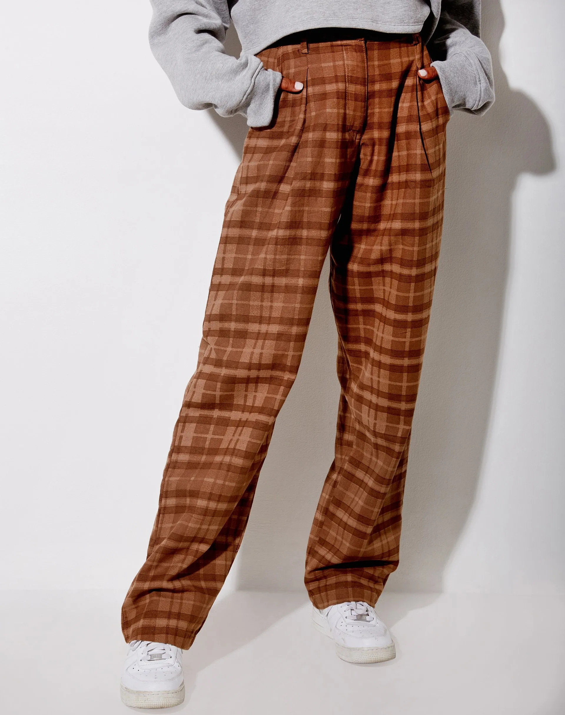 Sakila Trouser in Brown Check