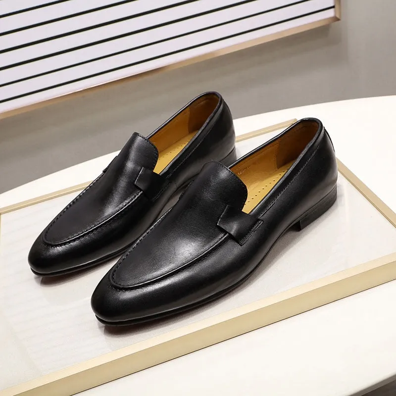 Solid Color Leather Loafers Shoes