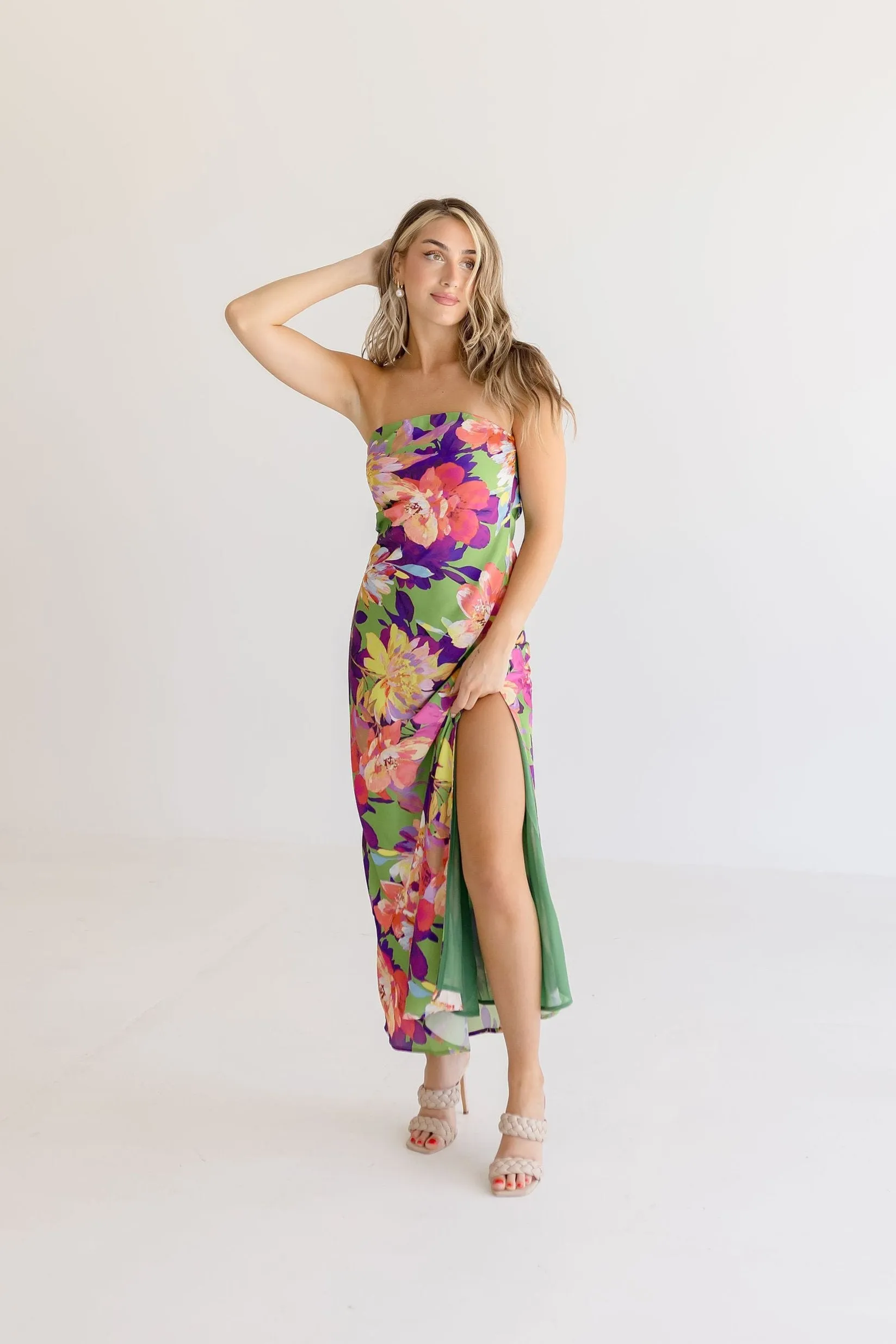 Stella Sleeveless Floral Print Maxi Dress Violet