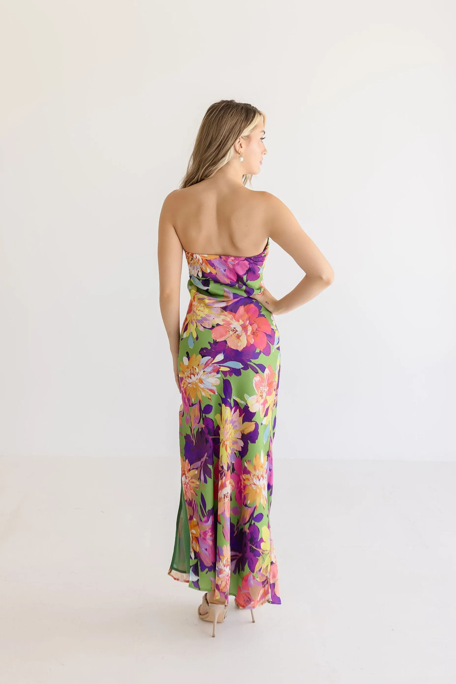 Stella Sleeveless Floral Print Maxi Dress Violet