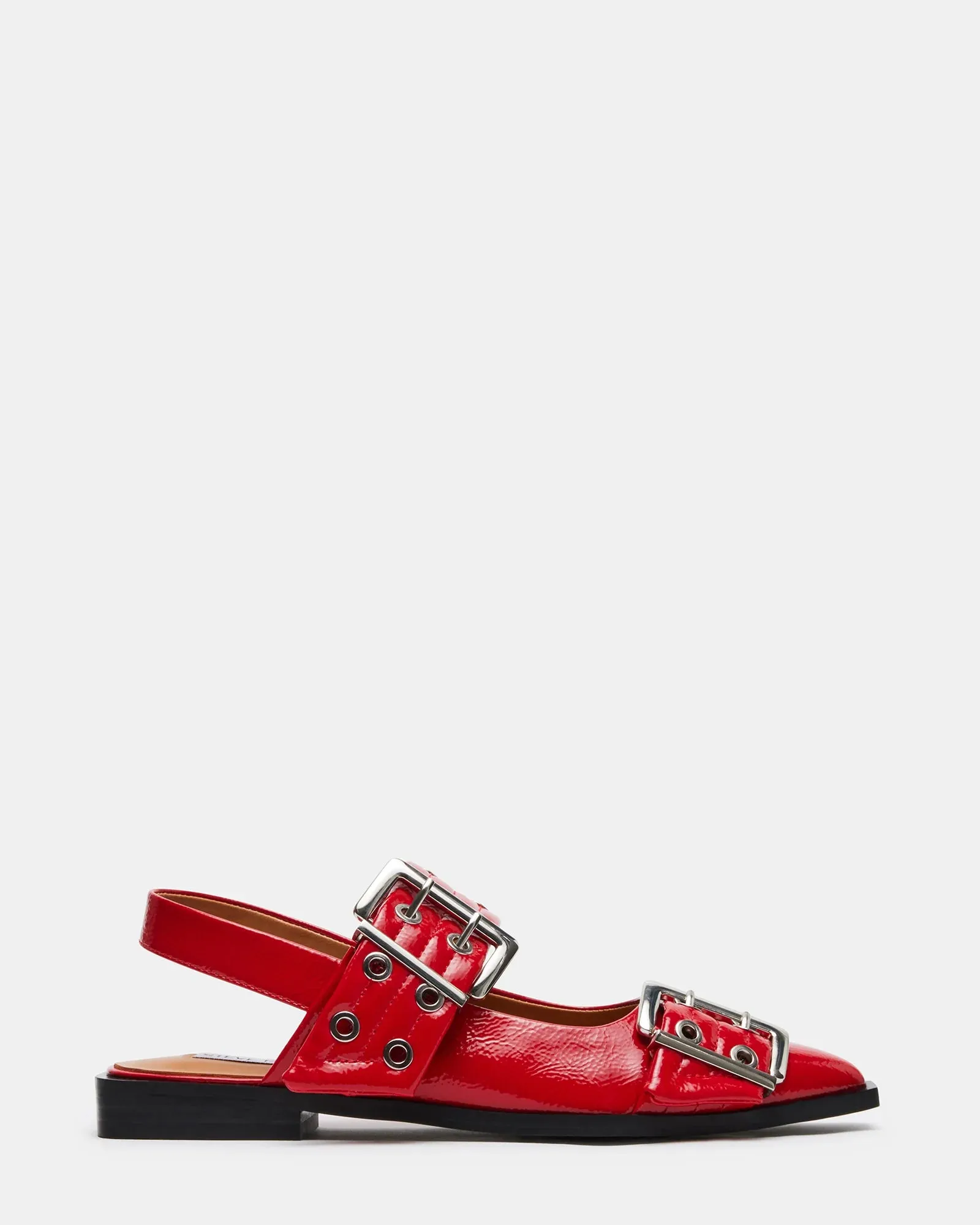 Steve Madden Graya Slingblack Flats Red Patent