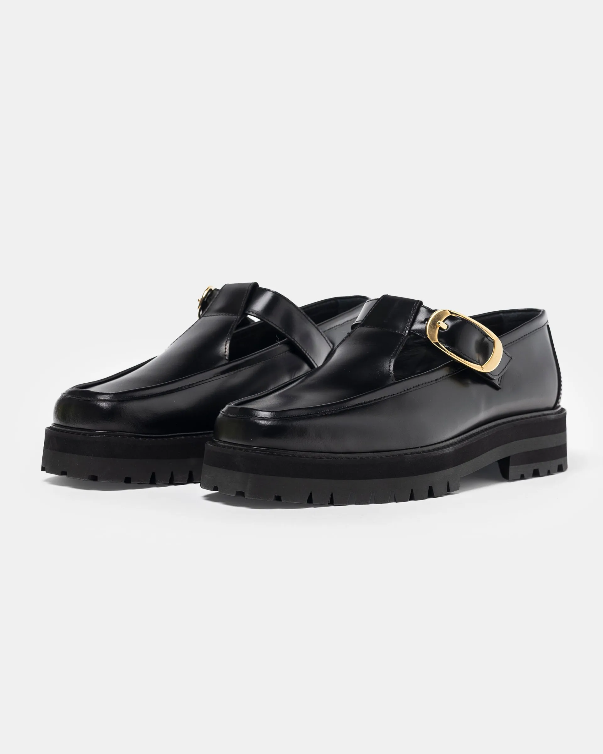 T-Bar Loafers in Black