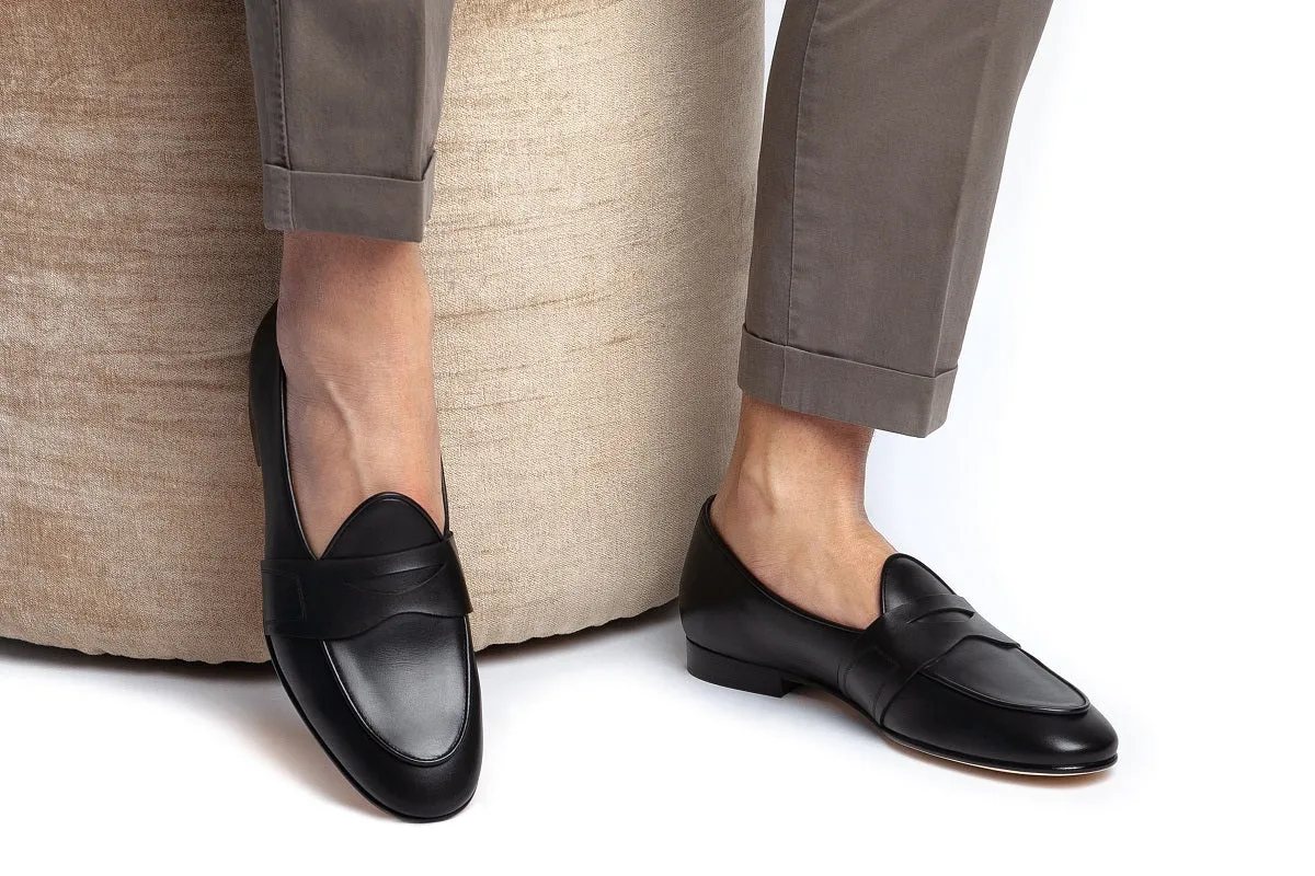 TANGERINE 9 TOLEDO BLACK BELGIAN LOAFERS