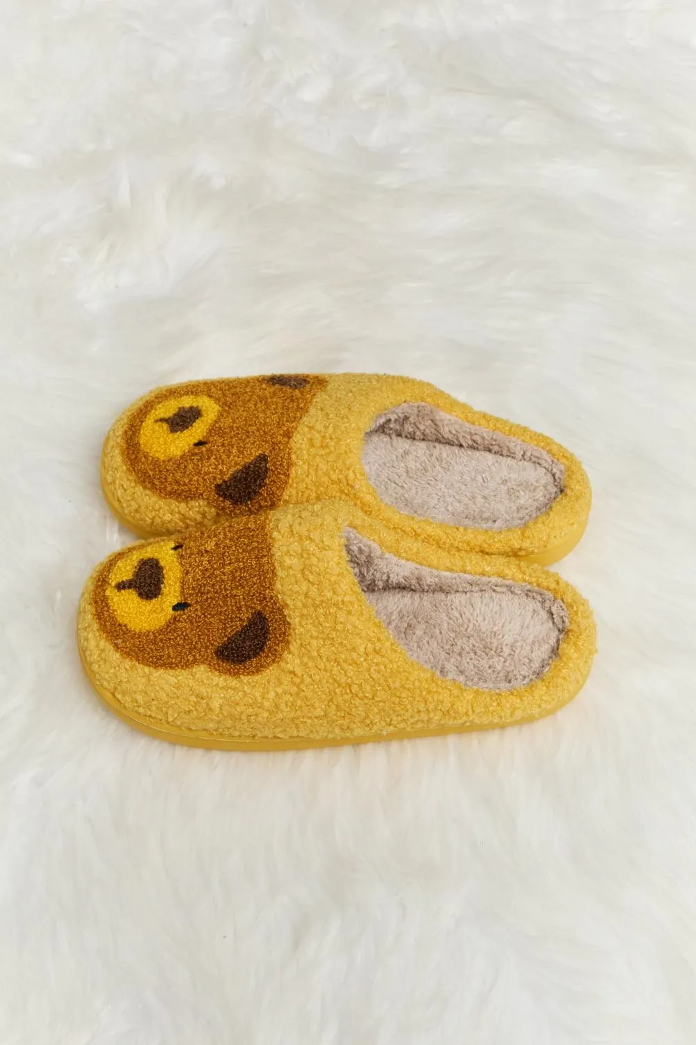 Teddy Bear Print Plush Slippers