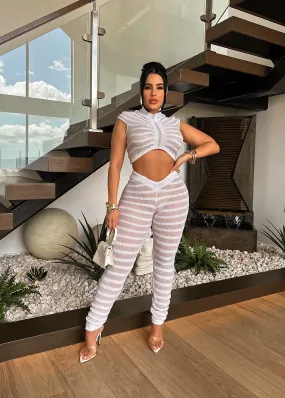 Temptation Knitted Legging Set White