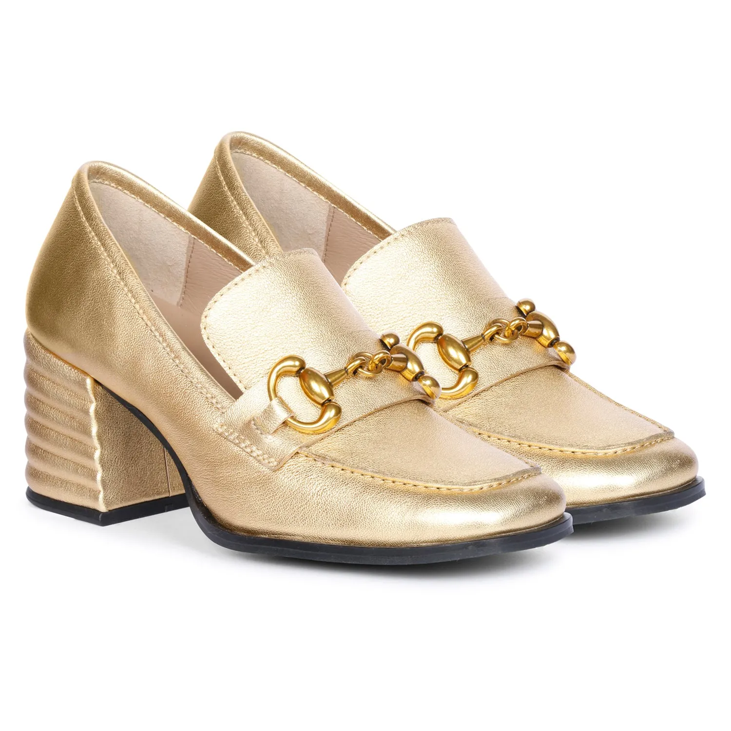 Vera Metallic - Heeled Loafers