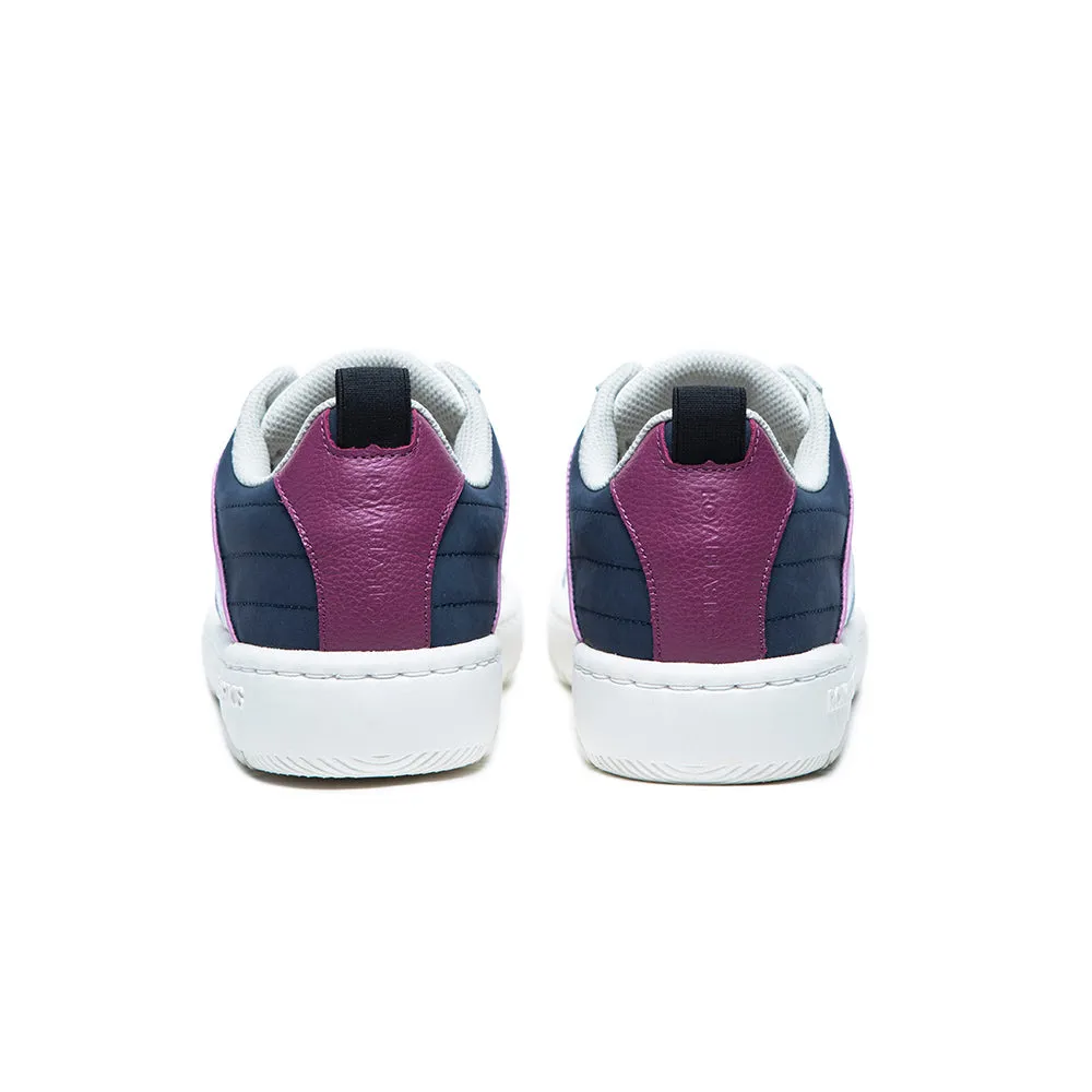 Women's Icon 2.0 White Purple Blue Logo Leather Sneakers 96521-015