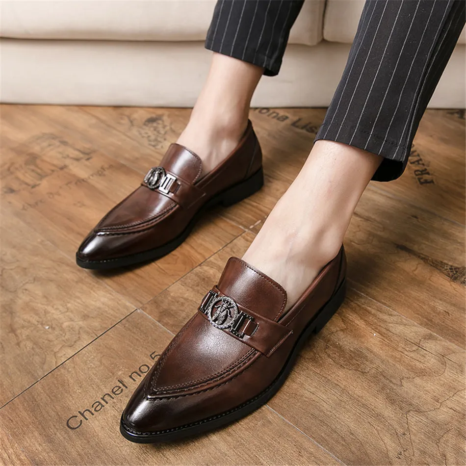 xiangtuibao  New Men's Business Suit Leather Shoes Men's Korean Style Pointed Toe British Summer Breathable Men's Casual Shoes  ZQ0355