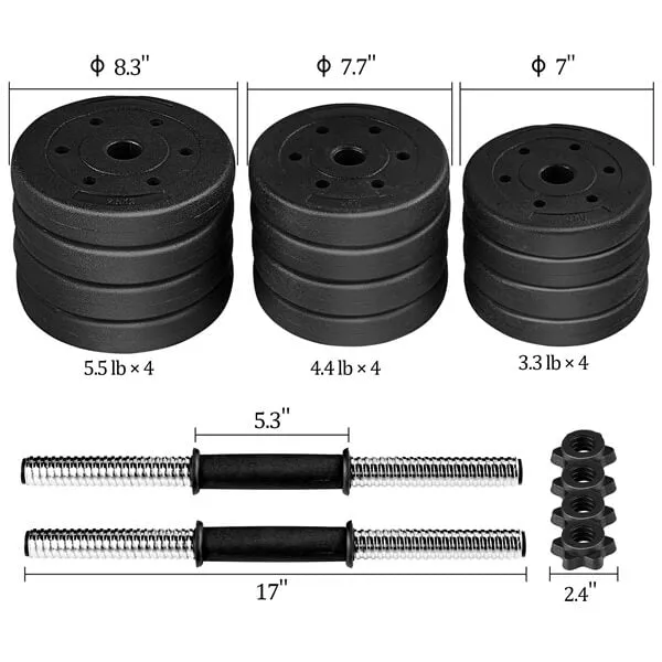 Yaheetech Dumbbell Weights Set Adjustable Dumbbells